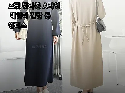 PK원피스 카라 루즈핏 뒷리본 A라인 관련 이미지 1